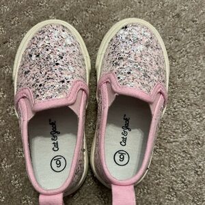 Cat & Jack Pink and Silver Glitter Sneakers